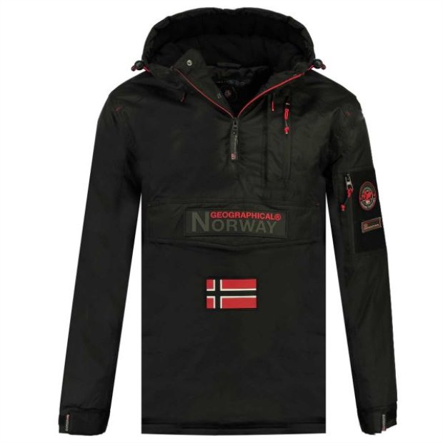 Geographical Norway Parka De Hombre Barker Negro Nero