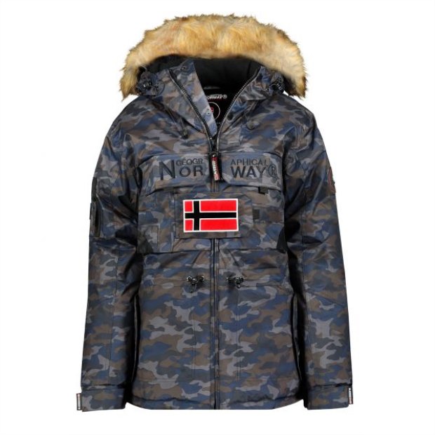 Geographical Norway Parka De Mujer Bellaciao Camo Azul Marino Navy