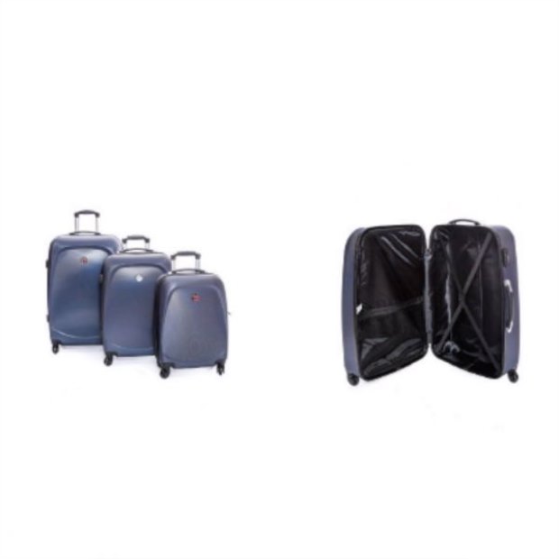 Geografico Norvegia Set De Tres Maletas Salvadore Azul Marino Navy