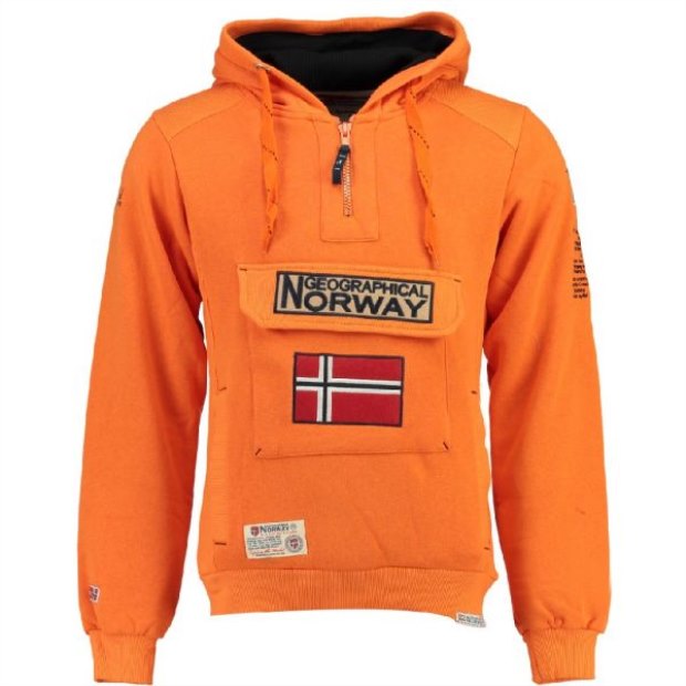 Geografico Norvegia Sudadera De Hombre Gymclass Naranja Arancione